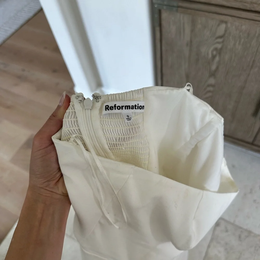 Reformation Strapless Cream Dress - Picture 6 of 6